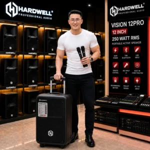 Hardwell Vision 12 Pro Speaker Portable 12 Inch 250 Watt Bluetooth TWS Mic Wireless Rechargeable Original New Model 2026