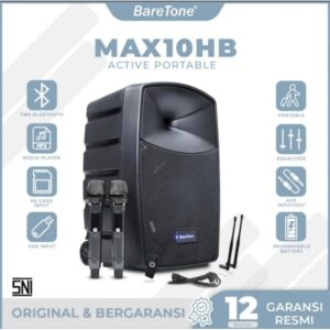 Speaker Portable Baretone MAX 10HB MAX10HB 10 inch 300 watt original Karaoke System baretone 10 inch