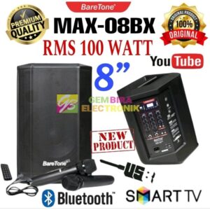 SPEAKER AKTIF BARETONE MAX 08BX MAX08BX NEW PORTABLE WIRELESS ORIGINAL