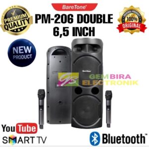 Speaker Aktif Portable Baretone 6,5 inch double  PM206 PM 206 Original