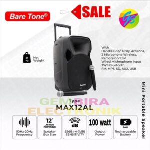 Speaker aktif 12 inch portable bluetooth speker aktive portabel amplifier mic wireless