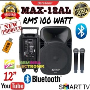 SPEAKER AKTIF PORTABLE BARETONE 12 INCH ORIGINAL SOUND MAX12AL BLUETOOTH