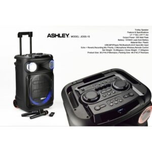 Speaker Aktif Portable Ashley JOSS 15 Wireless 15 inch 400 watt Bluetooth Original