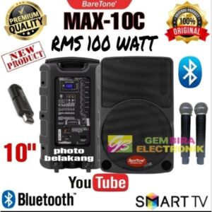 SPEAKER AKTIF BLUETOOTH 10 INCH PORTABLE BARETONE MAX10C MEETING