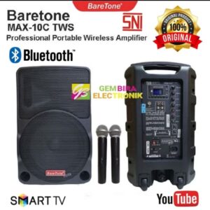 Speaker Aktif Portable Karaoke Bluetooth Baretone 10 inch max10c Tws Bluetooth Original