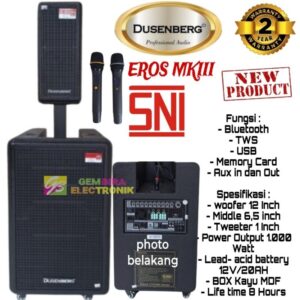 Speaker Aktif Portable Coloumn 12 Inch Dusenberg EROS MKIII Bluetooth TWS Original