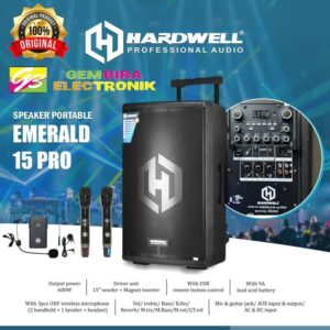 Speaker Portable 15 Inch New Hardwell Emerald 15 Pro 600W TWS Bluetooth