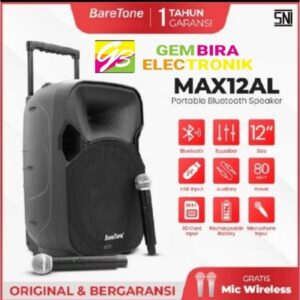 Speaker Aktif Portable BareTone MAX12al 12 inch Original