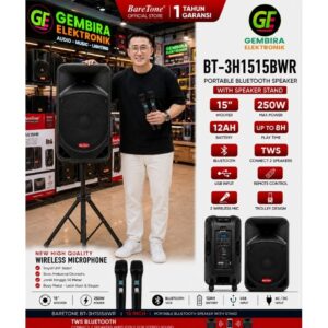 SPEAKER PORTABLE 15 INCH WIRELESS BARETONE 15 BWR - BLUETOOTH TWS