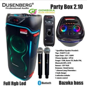 Speaker Aktif Portable DusenBerg Party Box ULTRA 10 Inch Double Woofer Bluetooth TWS Original Resmi