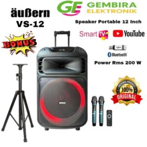 Speaker Aktif Portable Aubern Vs12 Usb Bluetooth Radio Original