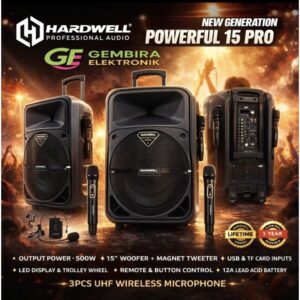 Speaker Portable Hardwell Powerful 15 inch 15pro Orginal 500 Watt