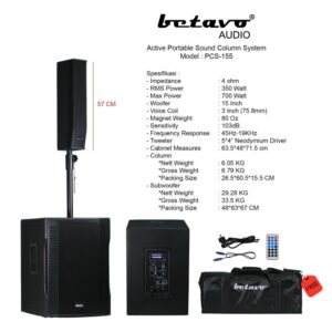 Active Speaker Portable Sound Column System Betavo PCS 155 Original