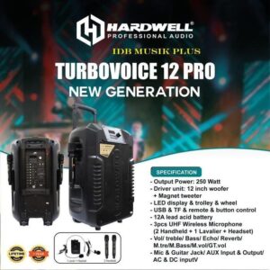 Speaker Portable 12" Hardwell TURBOVOICE12 TURBOVOICE 12 PRO New Generation Original
