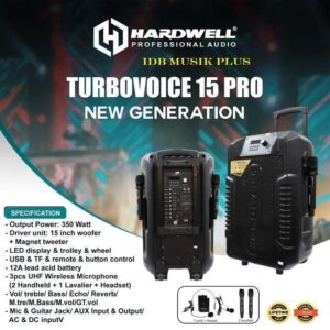 Speaker Portable 15" Hardwell TURBOVOICE15 TURBOVOICE 15 PRO New Generation Original