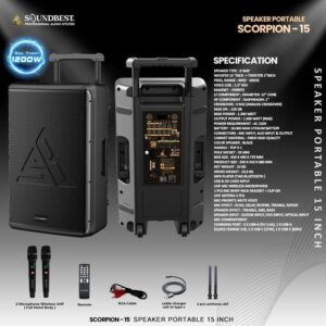SOUNDBEST SPEAKER PORTABLE SCORPION 15 - GARANSI RESMI SOUNDBEST