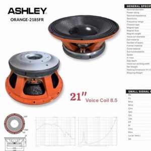 Ashley Speaker Orange 2185 FR Coil 8.5 inc dengan Spesifikasi Nominal Diameter dan Sensitivity Tinggi