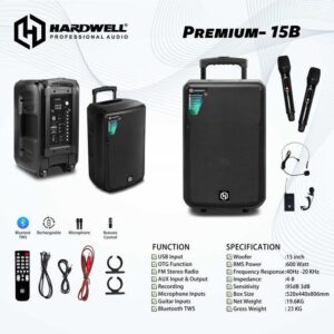HARDWELL Speaker Aktif Portable meeting PREMIUM 15B with Bluetooth TWS