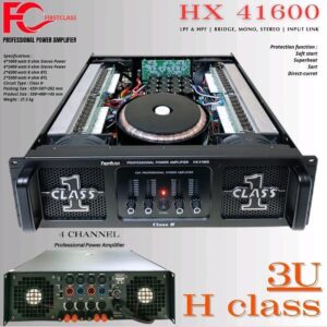 Professional Power Amplifier 4 Channel Firstclass Hx 41600 Class H 3U | Power 4 Channel Class H 3U With LPF HPF
