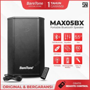 BareTone Speaker Portable MAX05BX 5inch - BLACK