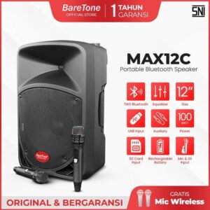 BARETONE AUDIO MAX12C SPEAKER BLUETOOTH PORTABLE 12INCH