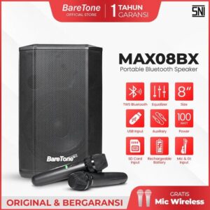 BareTone Speaker Portable MAX08BX 8 Inch - Garansi Resmi 1 Tahun