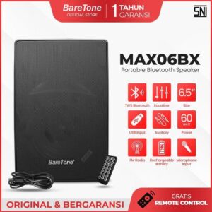 BareTone Speaker Portable MAX06BX 6inch – Garansi Resmi 1 Tahun Bluetooth